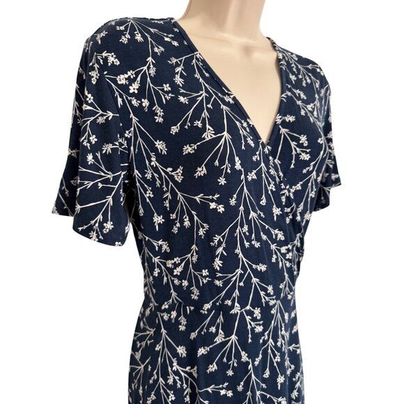 41 Hawthorn Elisse Knit Stitch Fix Size Small Navy White Stretchy Wrap Dress NWT - Picture 6 of 7